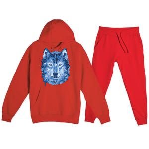 Polygon Wolf Wild Animal Premium Hooded Sweatsuit Set