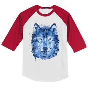 Polygon Wolf Wild Animal Kids Colorblock Raglan Jersey