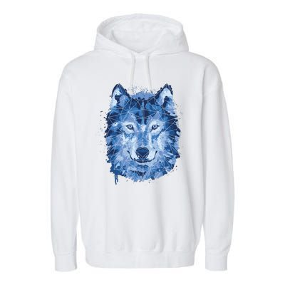 Polygon Wolf Wild Animal Garment-Dyed Fleece Hoodie