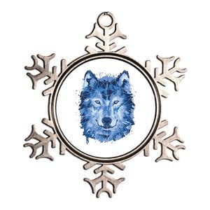 Polygon Wolf Wild Animal Metallic Star Ornament