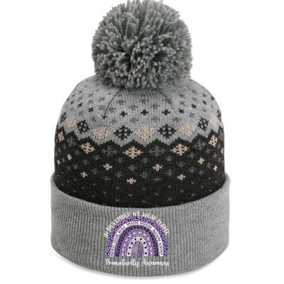 Preemie We Wear Purple Rainbow For Prematurity Awareness Cool Gift The Baniff Cuffed Pom Beanie