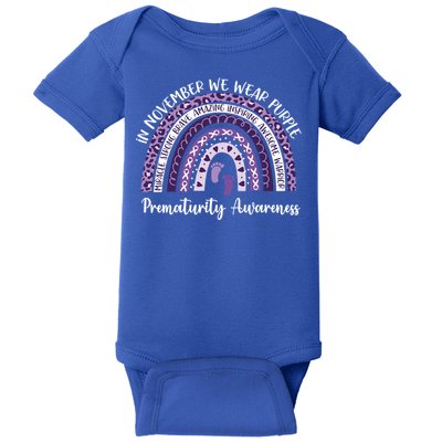 Preemie We Wear Purple Rainbow For Prematurity Awareness Cool Gift Baby Bodysuit