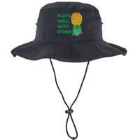 Plays Well With Others Upside Down Pineapple Meaningful Gift Polyamory Gift Bucket Hat
