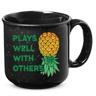Plays Well With Others Upside Down Pineapple Meaningful Gift Polyamory Gift 15oz Campfire Ceramic Mug