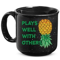 Plays Well With Others Upside Down Pineapple Meaningful Gift Polyamory Gift 15oz Campfire Ceramic Mug
