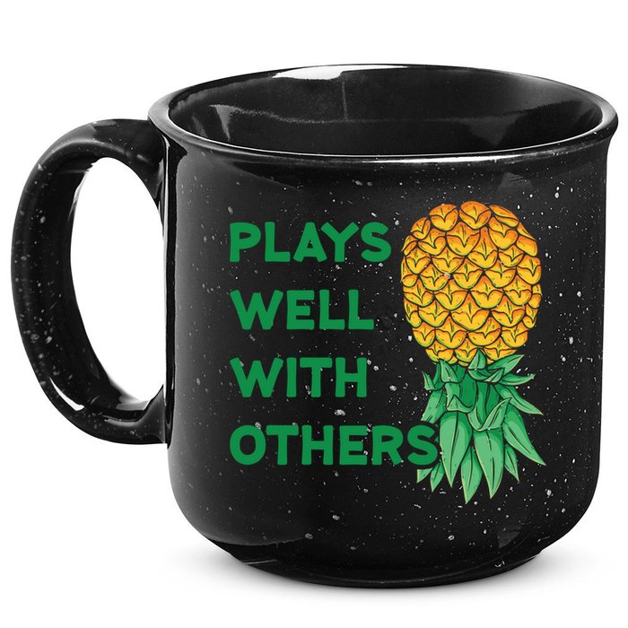 Plays Well With Others Upside Down Pineapple Meaningful Gift Polyamory Gift 15oz Campfire Ceramic Mug