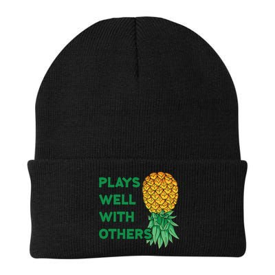 Plays Well With Others Upside Down Pineapple Meaningful Gift Polyamory Gift Beanie