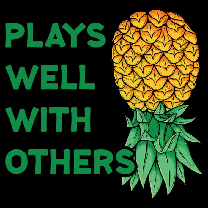 Plays Well With Others Upside Down Pineapple Meaningful Gift Polyamory Gift Drawstring Bag