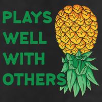 Plays Well With Others Upside Down Pineapple Meaningful Gift Polyamory Gift Golf Towel