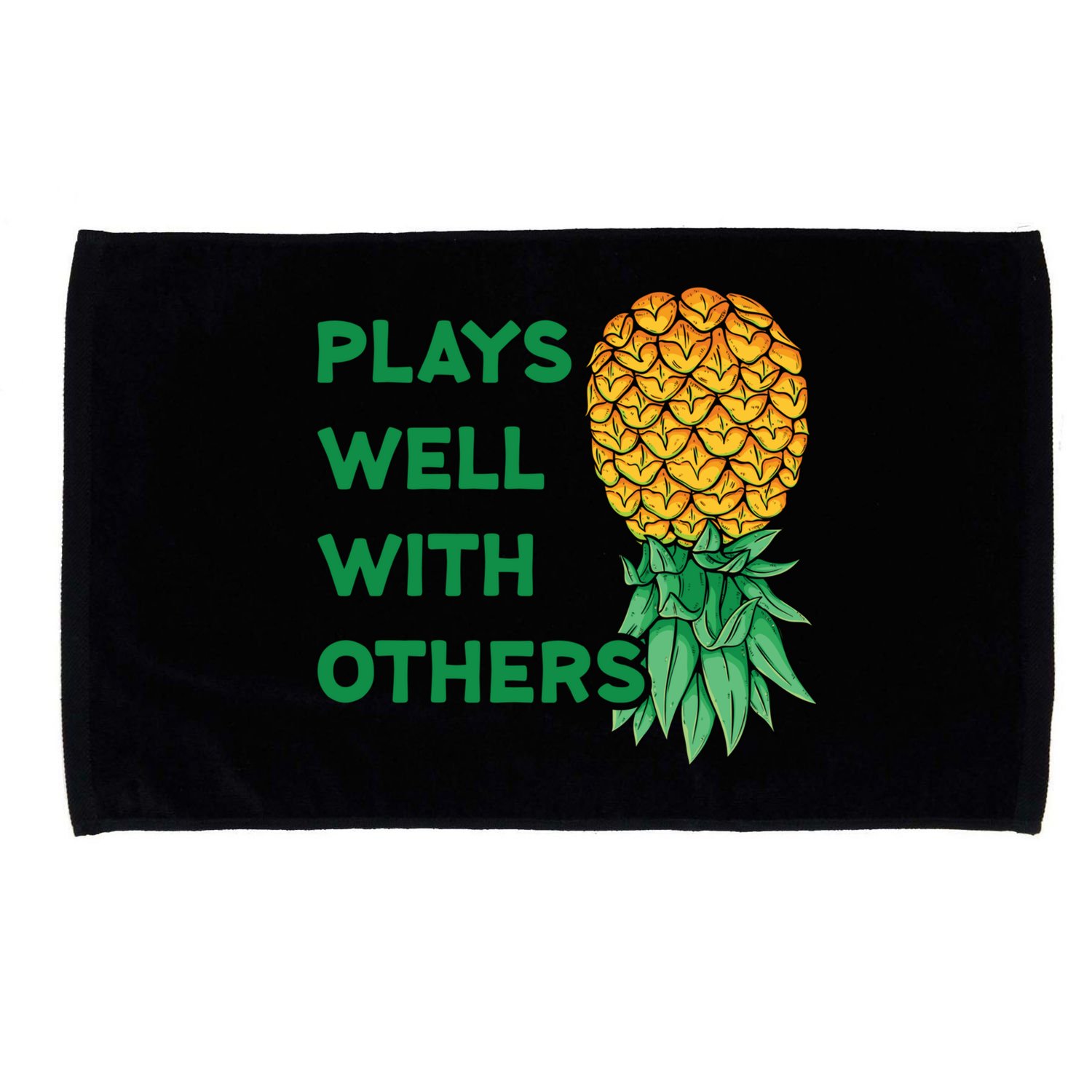 Plays Well With Others Upside Down Pineapple Meaningful Gift Polyamory Gift Microfiber Hand Towel