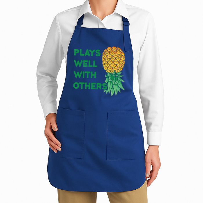 Plays Well With Others Upside Down Pineapple Meaningful Gift Polyamory Gift Apron