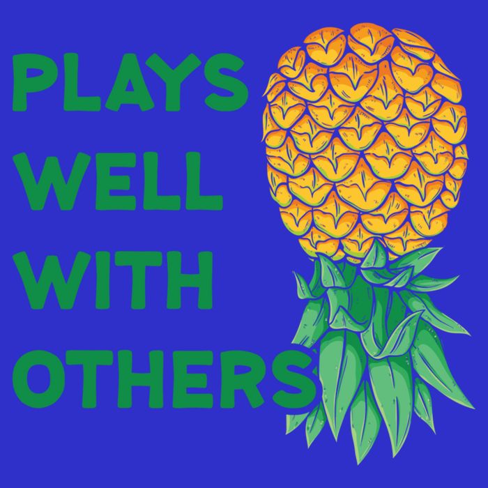 Plays Well With Others Upside Down Pineapple Meaningful Gift Polyamory Gift 16 in Basic Backpack