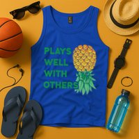 Plays Well With Others Upside Down Pineapple Meaningful Gift Polyamory Gift Tank Top
