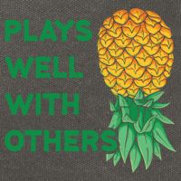 Plays Well With Others Upside Down Pineapple Meaningful Gift Polyamory Gift Cotton Canvas Backpack