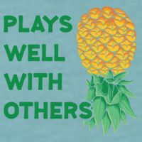 Plays Well With Others Upside Down Pineapple Meaningful Gift Polyamory Gift Sueded Cloud Jersey T-Shirt