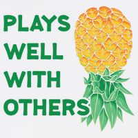 Plays Well With Others Upside Down Pineapple Meaningful Gift Polyamory Gift Garment-Dyed Sweatshirt
