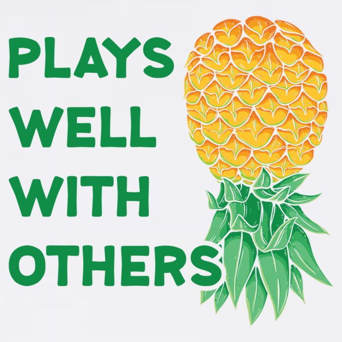 Plays Well With Others Upside Down Pineapple Meaningful Gift Polyamory Gift Garment-Dyed Sweatshirt