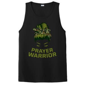 Prayer Warrior Women Camo Faith God Jesus Christian PosiCharge Competitor Tank