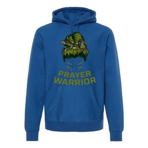 Prayer Warrior Women Camo Faith God Jesus Christian Premium Hoodie