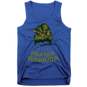 Prayer Warrior Women Camo Faith God Jesus Christian Tank Top