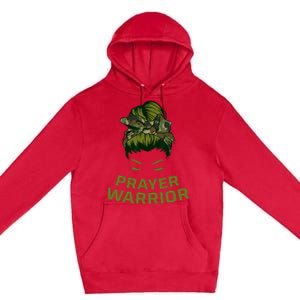 Prayer Warrior Women Camo Faith God Jesus Christian Premium Pullover Hoodie