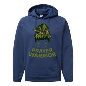 Prayer Warrior Women Camo Faith God Jesus Christian Performance Fleece Hoodie