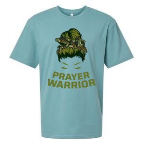 Prayer Warrior Women Camo Faith God Jesus Christian Sueded Cloud Jersey T-Shirt