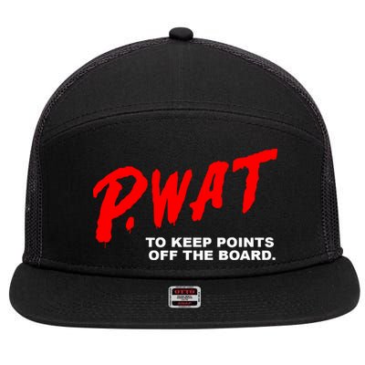 Peyton Watson Wearing P.Wat Too Keep Points Off The Board 7 Panel Mesh Trucker Snapback Hat