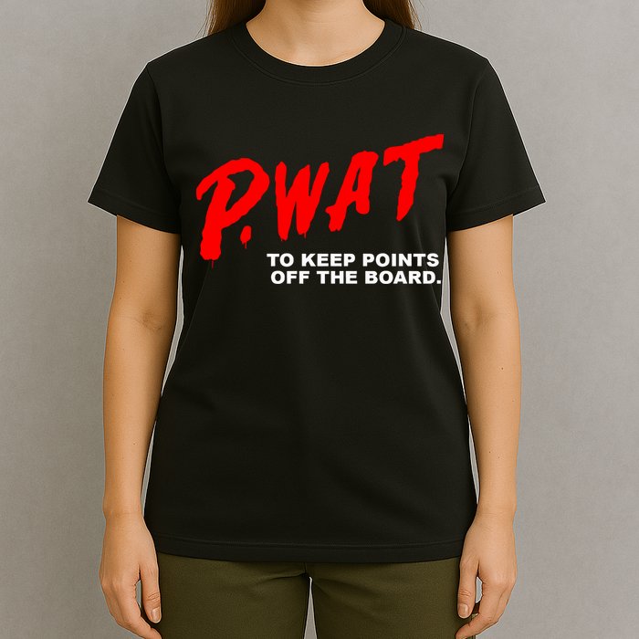 Peyton Watson Wearing P.Wat Too Keep Points Off The Board T-Shirt