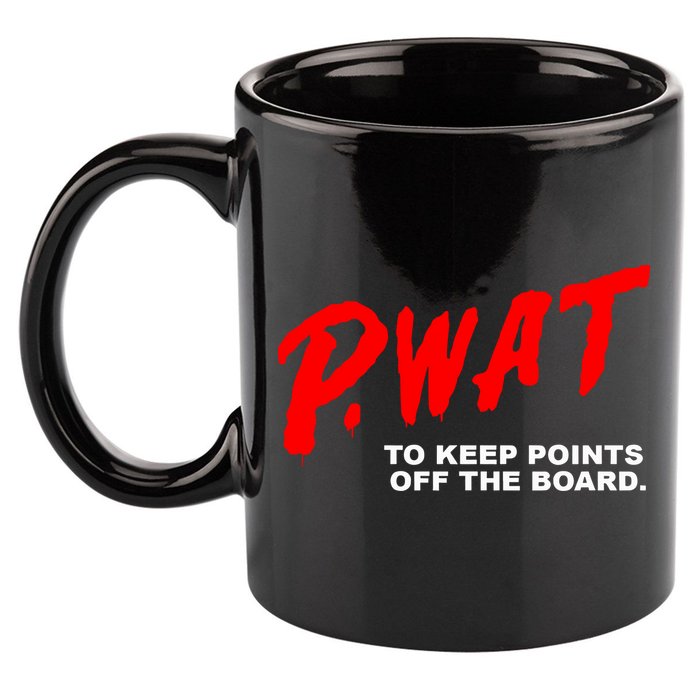 Peyton Watson Wearing P.Wat Too Keep Points Off The Board 11oz C Handle Ceramic Mug