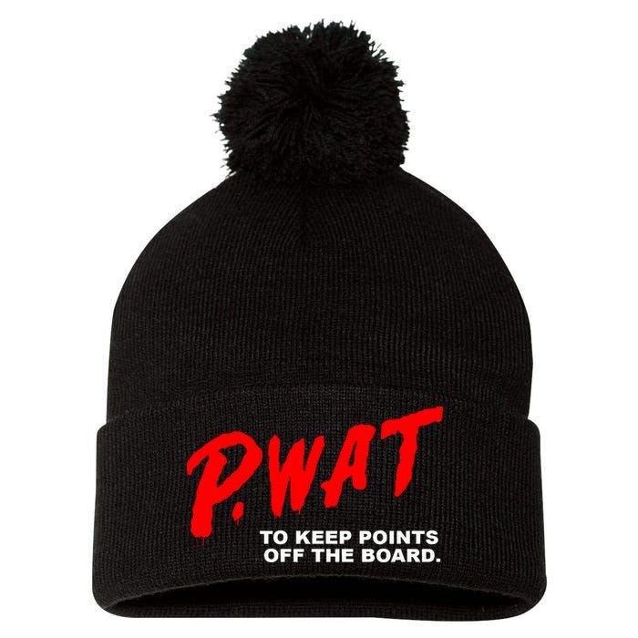 Peyton Watson Wearing P.Wat Too Keep Points Off The Board Pom Pom 12in Knit Beanie