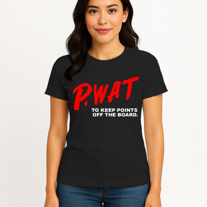 Peyton Watson Wearing P.Wat Too Keep Points Off The Board Womens T-Shirt