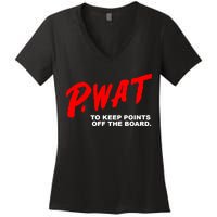 Peyton Watson Wearing P.Wat Too Keep Points Off The Board Women's V-Neck T-Shirt