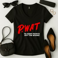 Peyton Watson Wearing P.Wat Too Keep Points Off The Board Women's V-Neck T-Shirt