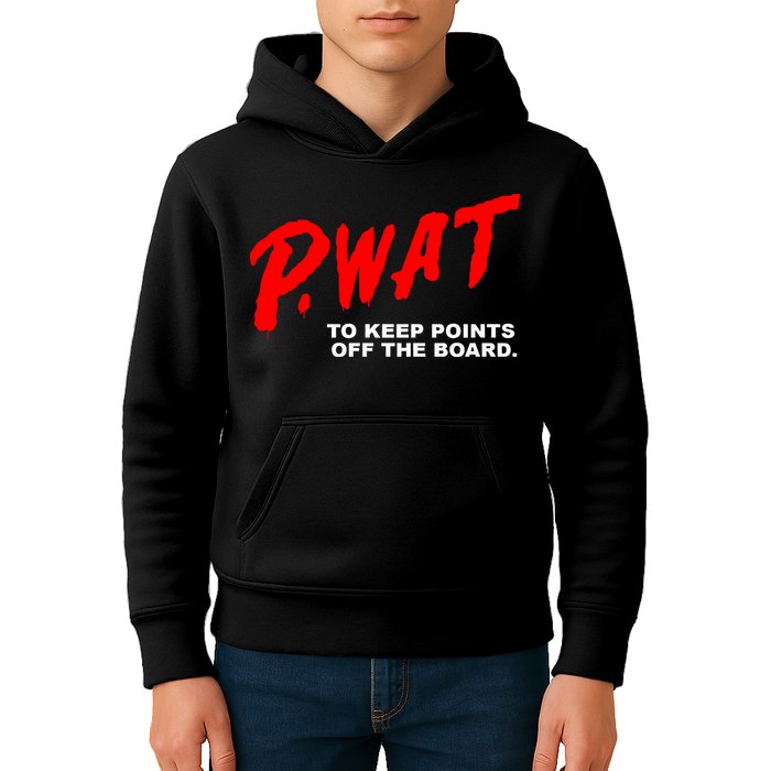 Peyton Watson Wearing P.Wat Too Keep Points Off The Board Kids Hoodie