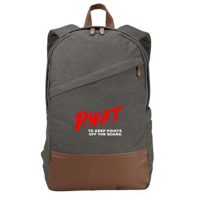Peyton Watson Wearing P.Wat Too Keep Points Off The Board Cotton Canvas Backpack