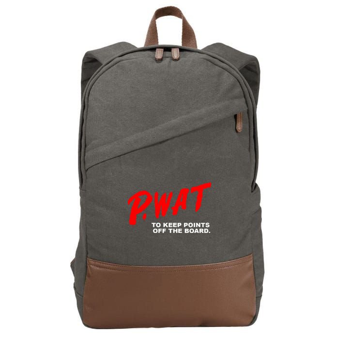 Peyton Watson Wearing P.Wat Too Keep Points Off The Board Cotton Canvas Backpack