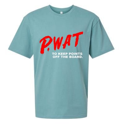 Peyton Watson Wearing P.Wat Too Keep Points Off The Board Sueded Cloud Jersey T-Shirt