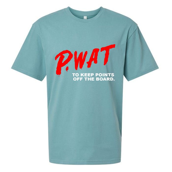 Peyton Watson Wearing P.Wat Too Keep Points Off The Board Sueded Cloud Jersey T-Shirt