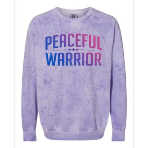 Peaceful Warrior Yoga And Meditation Distressed Gift Colorblast Crewneck Sweatshirt