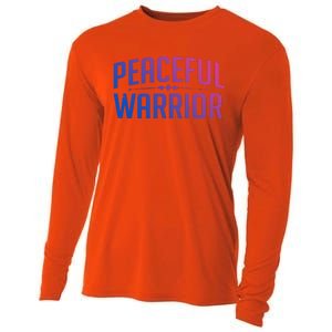 Peaceful Warrior Yoga And Meditation Distressed Gift Cooling Performance Long Sleeve Crew