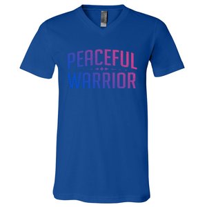 Peaceful Warrior Yoga And Meditation Distressed Gift V-Neck T-Shirt