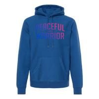 Peaceful Warrior Yoga And Meditation Distressed Gift Premium Hoodie