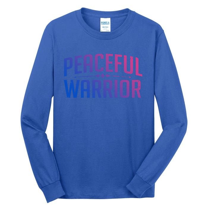 Peaceful Warrior Yoga And Meditation Distressed Gift Tall Long Sleeve T-Shirt