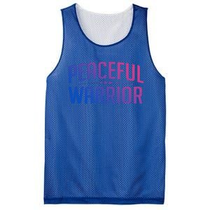 Peaceful Warrior Yoga And Meditation Distressed Gift Mesh Reversible Basketball Jersey Tank