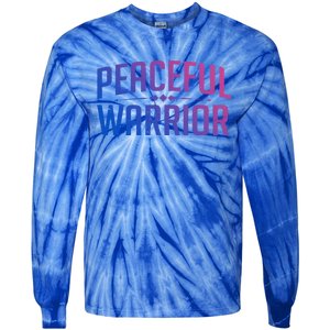 Peaceful Warrior Yoga And Meditation Distressed Gift Tie-Dye Long Sleeve Shirt