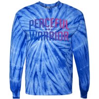 Peaceful Warrior Yoga And Meditation Distressed Gift Tie-Dye Long Sleeve Shirt