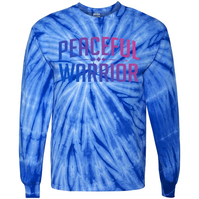 Peaceful Warrior Yoga And Meditation Distressed Gift Tie-Dye Long Sleeve Shirt