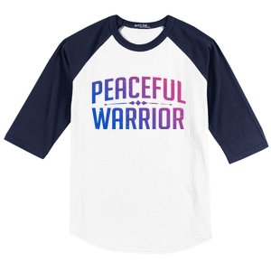 Peaceful Warrior Yoga And Meditation Distressed Gift Baseball Sleeve Shirt