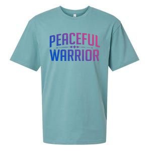 Peaceful Warrior Yoga And Meditation Distressed Gift Sueded Cloud Jersey T-Shirt